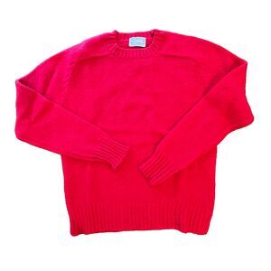 Vintage Aston 100% Shetland Wool crewneck sweater red size 38 Made in Hong Kong
